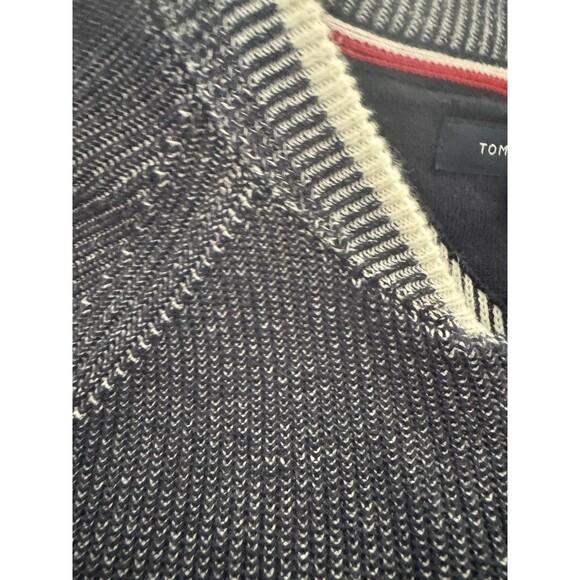 TOMMY HILFIGER sweater Cardigan Men's MEDIUM Knit Bomber Zip Up Stand Up Collar - Picture 6 of 16